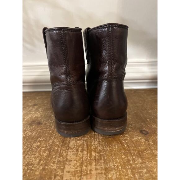 Frye Boots JAMIE STITCH Pull On Dark Brown Womens Size 8 Leather Short - Picture 7 of 9